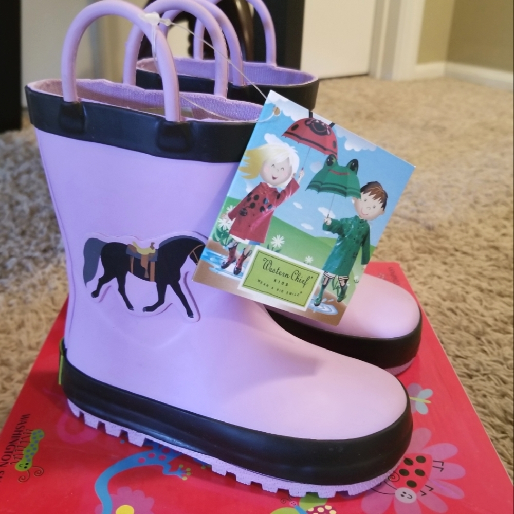 NWT Western Chief Lavender Carousel Rain Boots